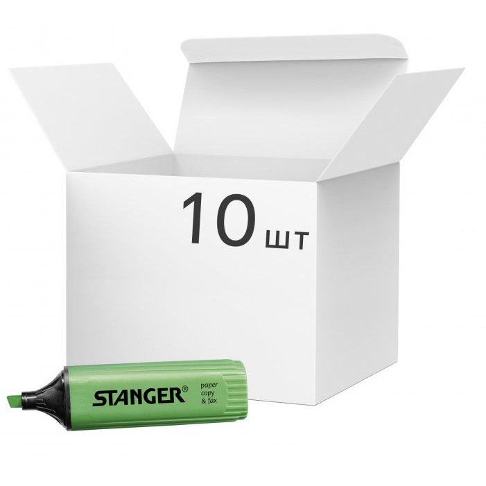 Stanger Маркер текстовий  1-5 мм 10 шт. зелений MARKER-TXT-STFLATG10 - зображення 1