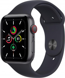 Apple Watch SE GPS + Cellular 40mm Space Gray Aluminum Case with Midnight Sport Band (MKQQ3)
