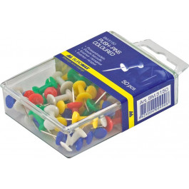 BuroMax Кнопки-гвоздики цветные , пласт. контейнер, 50 шт (BM.5150)