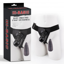 Chisa Novelties Hi-Basic Vibrating Black Strap on Harn (CH30302)