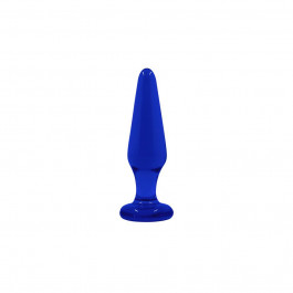 NS Novelties Crystal Tapered Glass Plug Medium Blue (T280616)