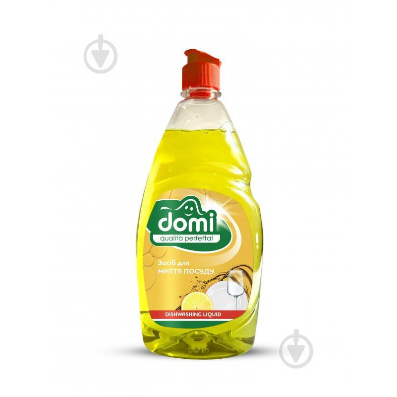 Domi Засіб для ручного миття посуду  Лимон 0,9л (4823058340173) - зображення 1