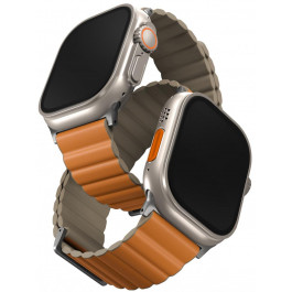 Uniq Ремінець Apple Watch 49/45/44/42mm  Revix Magnetic PE Saffron (Orange/Khaki)