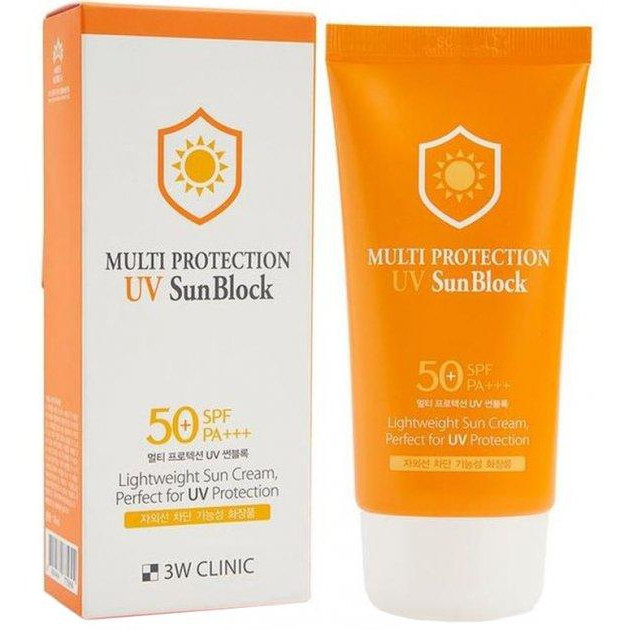 3W CLINIC Сонцезахисний крем  Multi protection UV Sun Block SPF 50 70 мл (8809317119960) - зображення 1