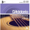 D'Addario Струны для акустической гитары D'Addario EJ26-3D Phosphor Bronze Custom Light Acoustic Guitar String - зображення 1