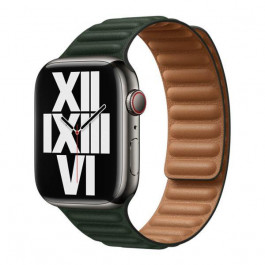 Apple Sequoia Green Leather Link S/M (ML7Y3) для  Watch 44/45mm