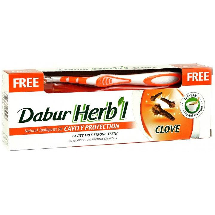 Dabur Зубная паста  Herb'l Гвоздика 150 г + щетка (5022496181501) - зображення 1