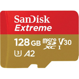 SanDisk 128 GB microSDXC UHS-I U3 Extreme A2 + SD Adapter SDSQXA1-128G-GN6MA