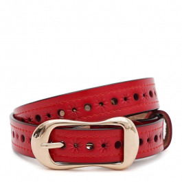 Borsa Leather Ремінь жіночий шкіряний з тисненням червоний  CV1ZK-019r-red
