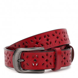 Borsa Leather Ремінь жіночий шкіряний з тисненням червоний  CV1ZK-094r-red