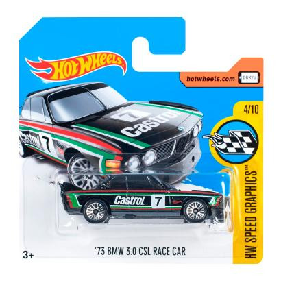 Hot Wheels 73 BMW 3.0 CSL Race Car Speed Graphics DTX60 Black - зображення 1