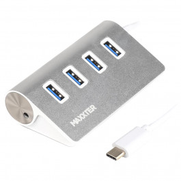 Maxxter USB Type-C 4хUSB3.0 Silver (HU3C-4P-01)