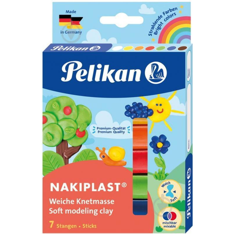 Pelikan Пластилин Nakiplast 7 цветов 125 г (622712) - зображення 1