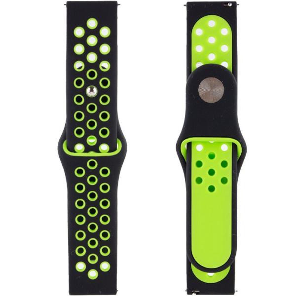 Epik Силіконовий ремінець Sport Nike+ для Xiaomi Amazfit/Samsung 20 mm marine green/black - зображення 1