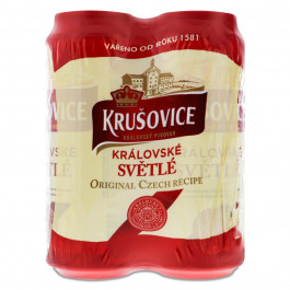 Krusovice Пиво  Kralovske Svetle, світле, з/б, 4,2%, 2 л (4 шт. по 0,5 л) (4820046964212)