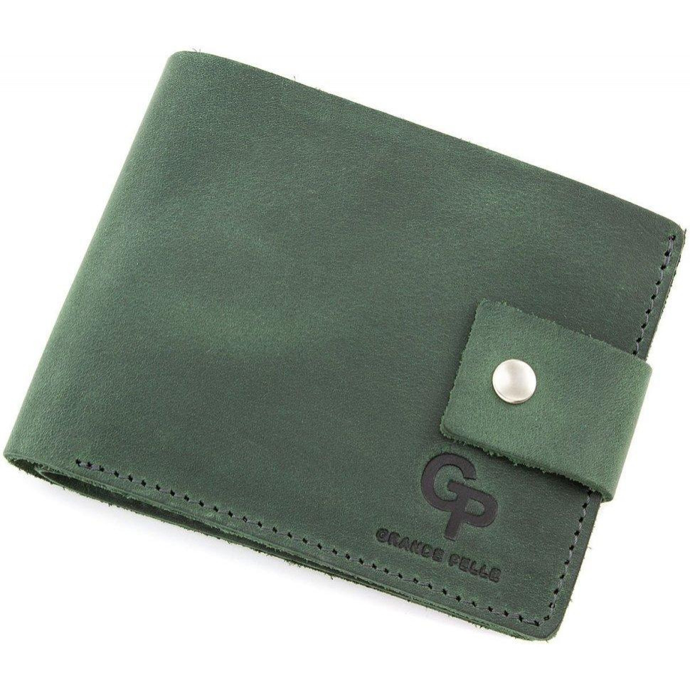 Grande Pelle Компактное портмоне темно-зеленого цвета из кожи итальянского производства  (13317) - зображення 1