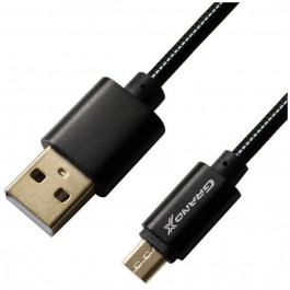 Grand-X USB - micro USB, Cu, 2.1A, Black, 1m (MM-01B)