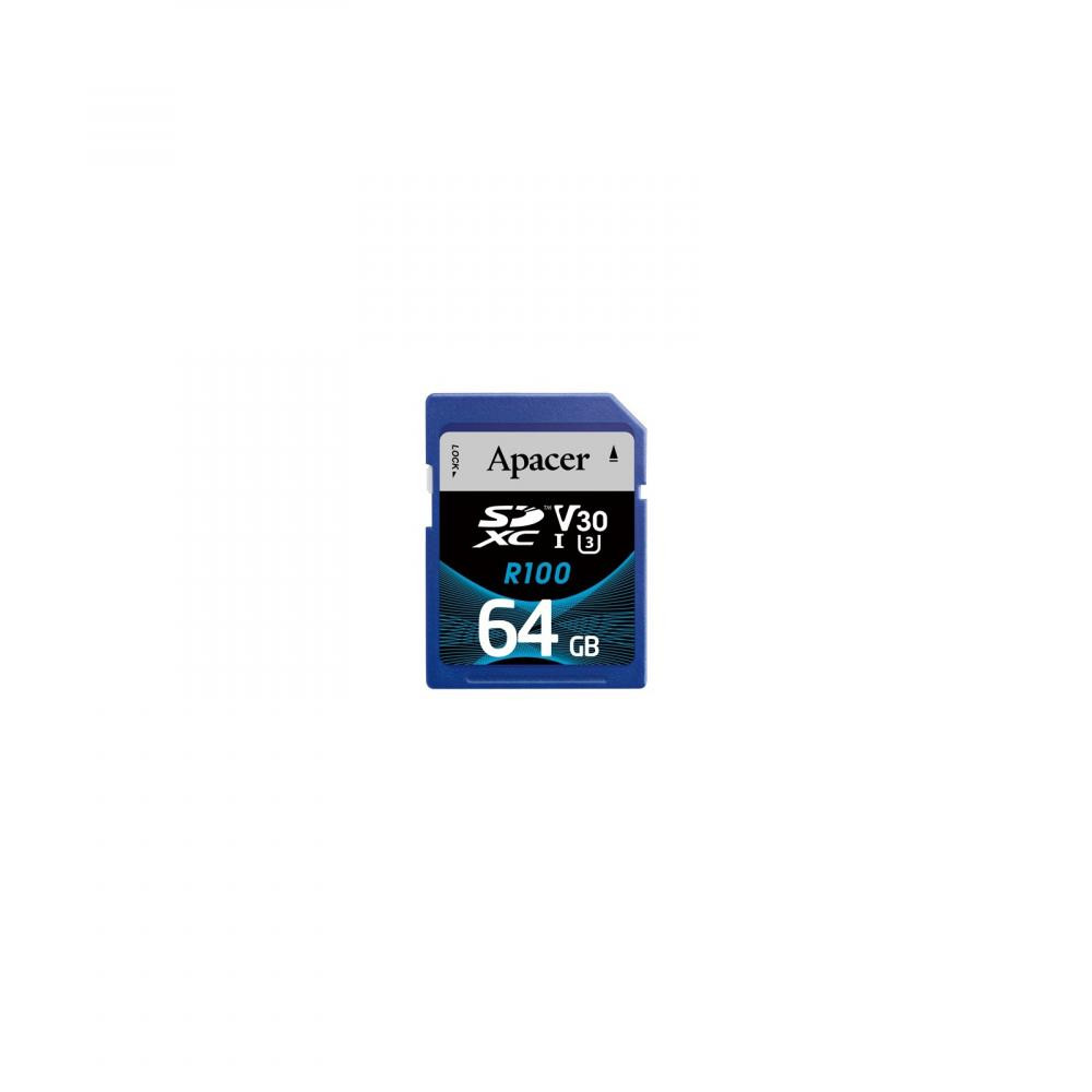 Apacer 64 GB SDXC UHS-I U3 V30 R100 (AP64GSDXC10U7-R) - зображення 1