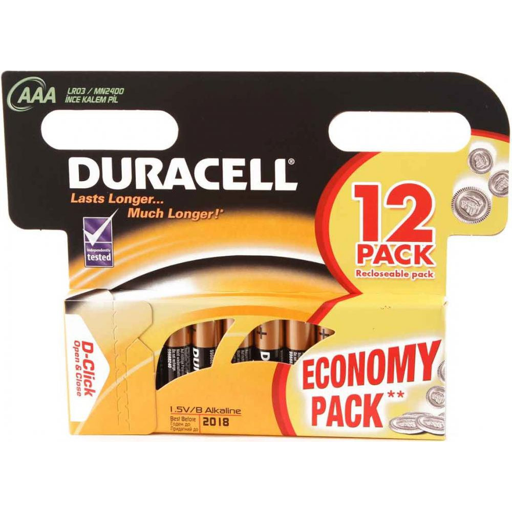 Duracell AAA bat Alkaline 12шт Basic 81417119 - зображення 1