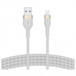 Belkin USB-A to Lightning Braided Silicone 1m White (CAA010BT1MWH)