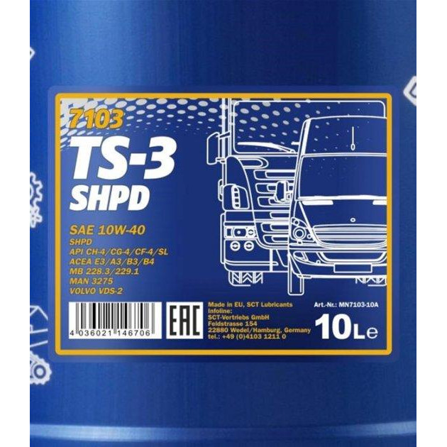 Mannol Truck SP TS-3 SHPD SAE 10W-40 10л - зображення 1