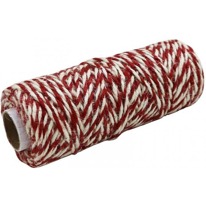 Радосвіт Шнур  джутовий кручений біло-червоний, 50 метрів (4820172933410) - зображення 1