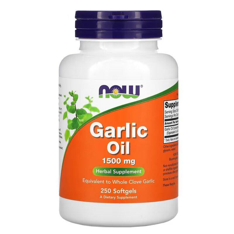 Now Чесночное масло, Garlic Oil, Food, 1500 мг, 250 капсул - зображення 1