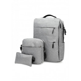 JZ Чоловічий рюкзак в комплекті з сумкою  SB-JZC11083gr-grey