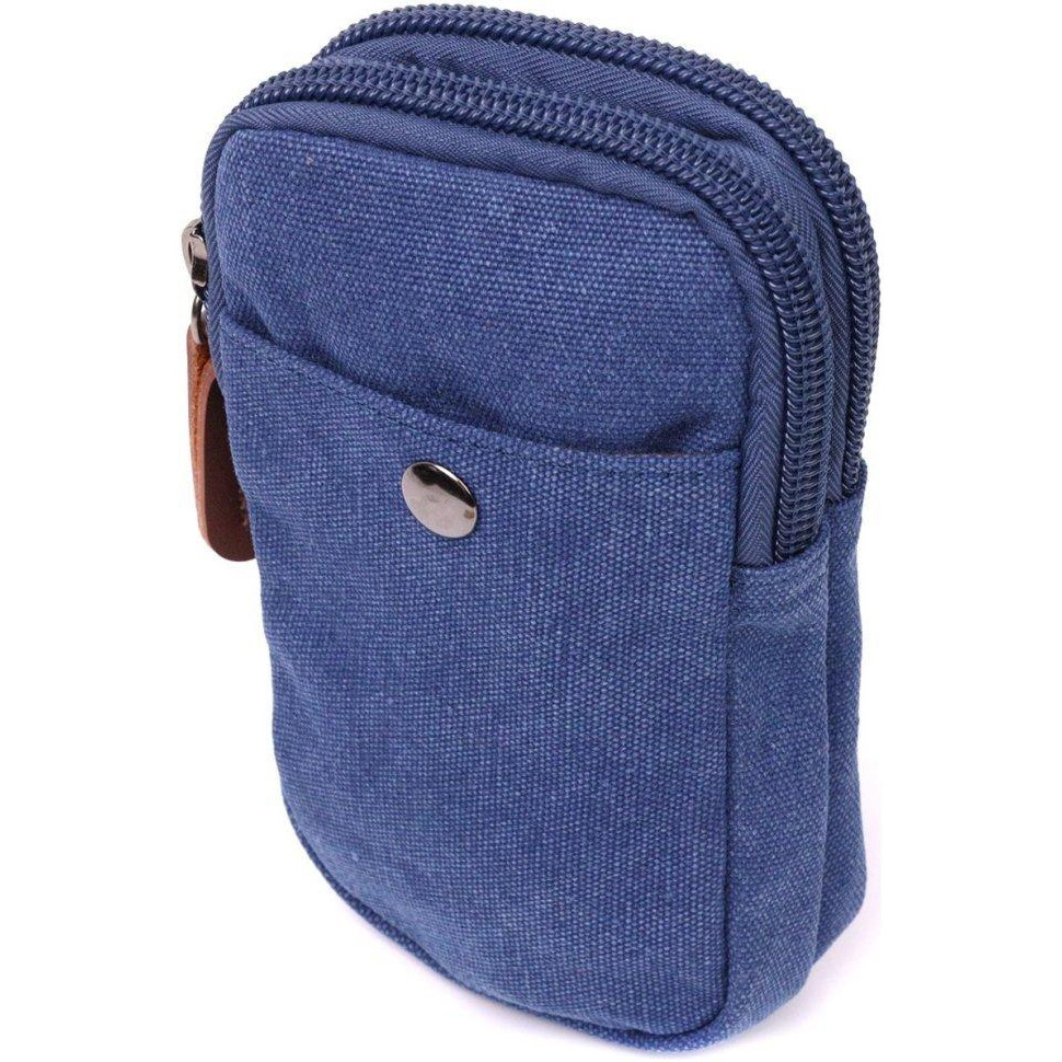 Vintage Маленька чоловіча сумка-чохол на пояс із синього текстилю  2422226 - зображення 1