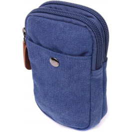 Vintage Маленька чоловіча сумка-чохол на пояс із синього текстилю  2422226
