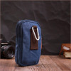 Vintage Маленька чоловіча сумка-чохол на пояс із синього текстилю  2422226 - зображення 8