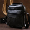 Vintage Чоловіча стильна сумка-барсетка із натуральної шкіри флотар чорного кольору  (20449) - зображення 7