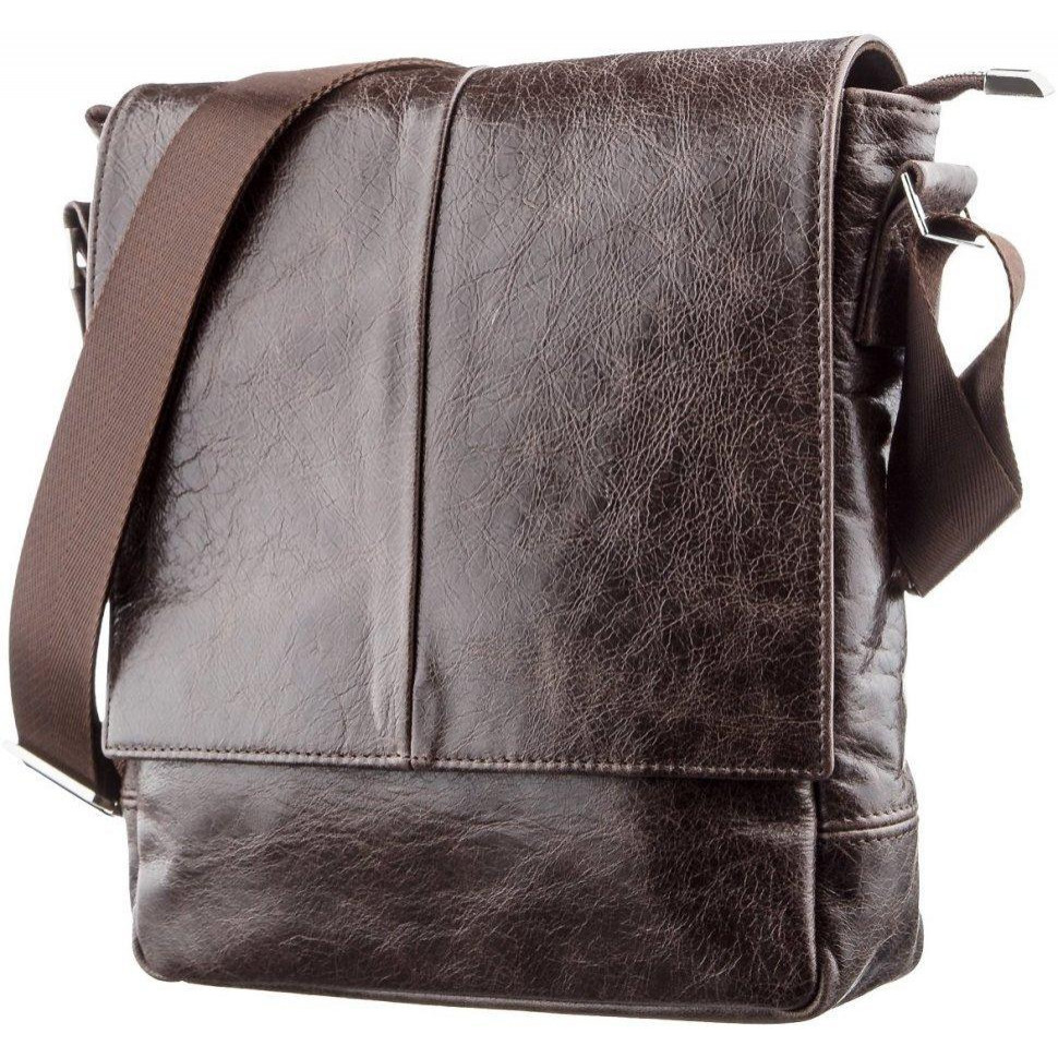 Vintage Чоловіча шкіряна сумка-месенджер темно-коричневого кольору SHVIGEL 2400795 - зображення 1