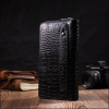 Bond Non Чоловічий клатч чорного кольору з натуральної якісної шкіри під крокодила BOND 2422030 - зображення 6