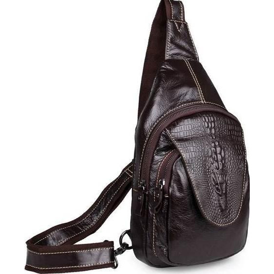 Vintage Сумка рюкзак на одне плече з оригінальним клапаном під рептилію  (14559) - зображення 1