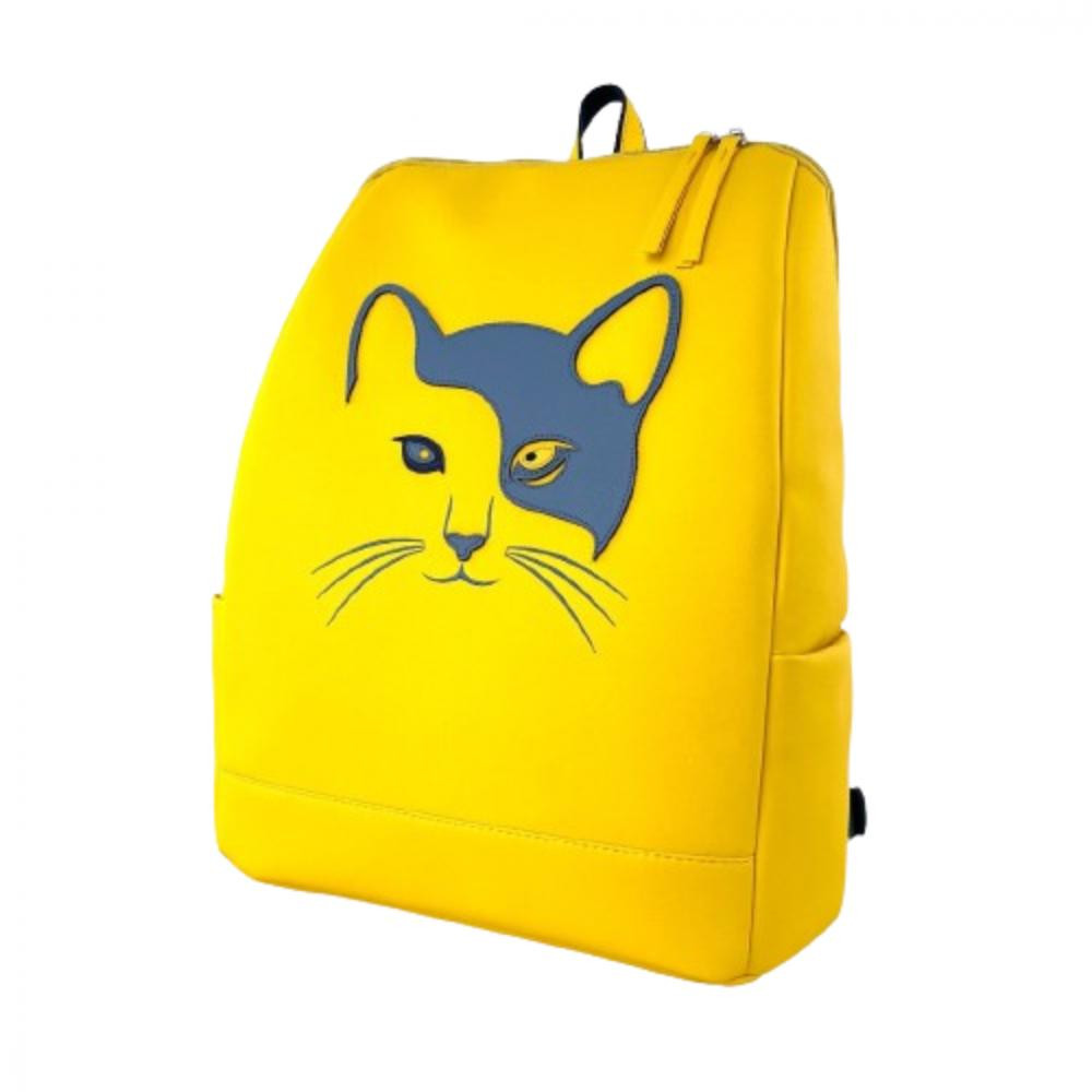 Alba Soboni Рюкзак з відділенням для ноутбука 15.6" жовтый з принтом Кіт  230171-133504 - зображення 1