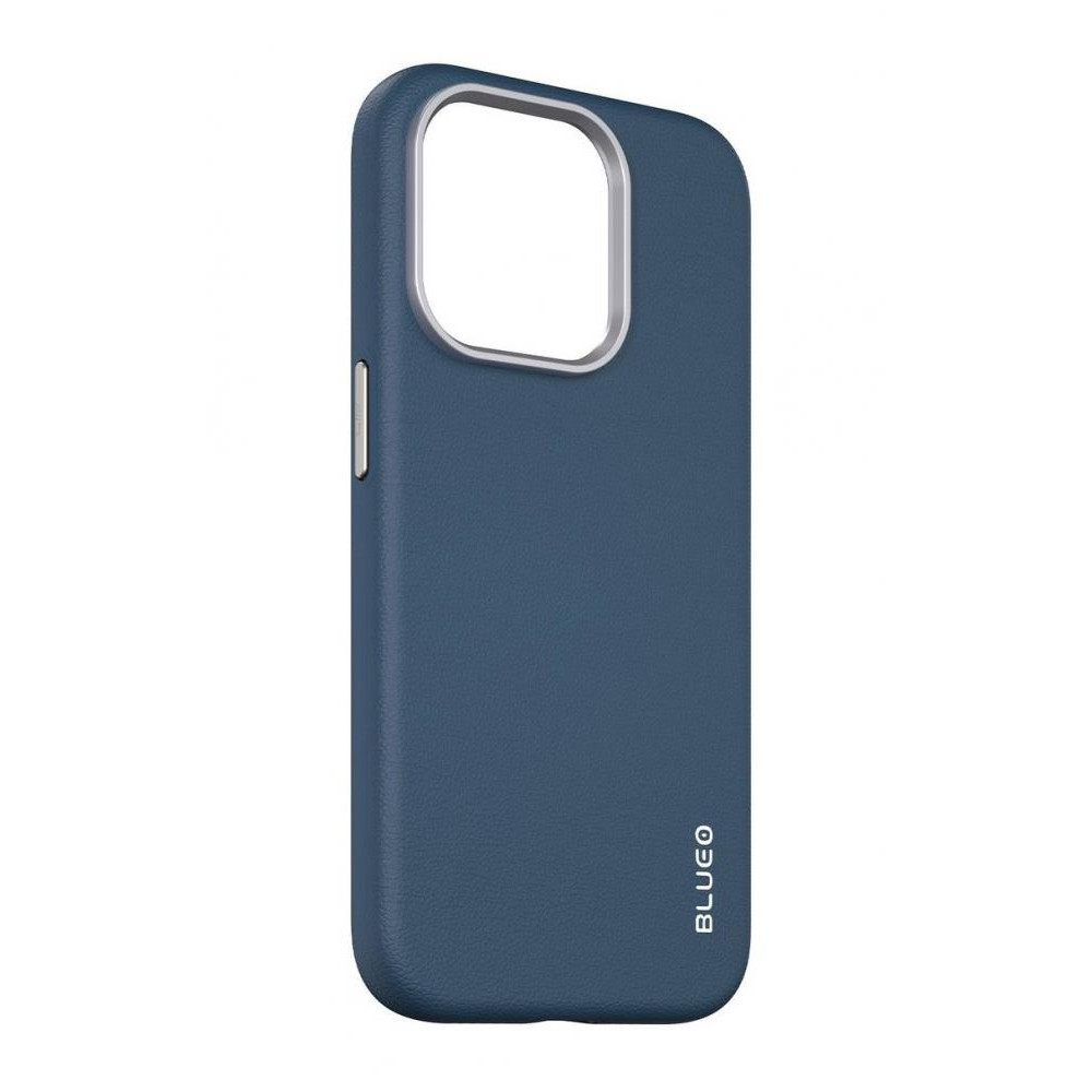 Blueo Чохол для iPhone 14 Pro - Blueo Leather Case with Magsafe, Blue (B52-I14PBL) - зображення 1