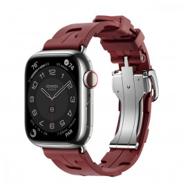 Apple Watch Hermes Series 9 LTE 41mm Silver S. Steel w. Rouge H Kilim S. Tour (MRQ43+MTHW3)