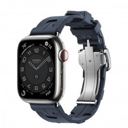 Apple Watch Hermes Series 9 LTE 41mm Silver S. Steel w. Navy Kilim S. Tour (MRQ43+MTHU3)
