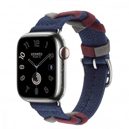 Apple Watch Hermes Series 9 LTE 41mm Silver S. Steel w. Rouge H Bridon S. Tour (MRQ43+MTHL3)
