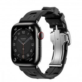 Apple Watch Hermes Series 9 LTE 41mm Space Black S. Steel w. Noir Kilim S. Tour (MRQ53+MTHT3)