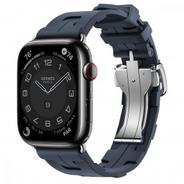 Apple Watch Hermes Series 9 LTE 45mm Space Black S. Steel w. Navy Kilim S. Tour (MRQQ3+MTHY3)