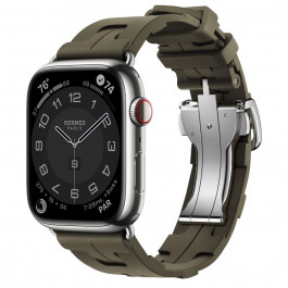 Apple Watch Hermes Series 9 LTE 45mm Space Black S. Steel w. Kaki Kilim S. Tour (MRQQ3+MTJ23)