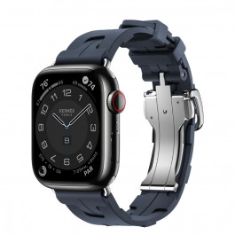 Apple Watch Hermes Series 9 LTE 41mm Space Black S. Steel w. Navy Kilim S. Tour (MRQ53+MTHU3)