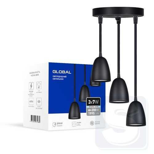 Global LED GPL-01C 21W 4100K black (3-GPL-12141-CB) - зображення 1