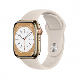 Apple Watch Series 8 GPS + Cellular 41mm Gold S. Steel Case  w. Starlight S. Band (MNJC3)