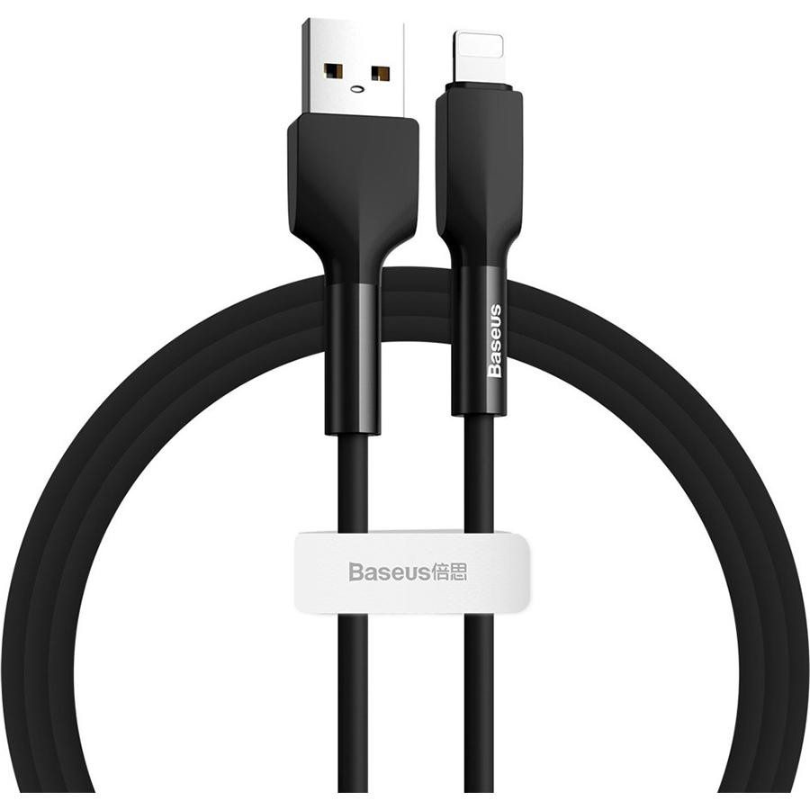 Baseus Silica gel cable USB For IP 1m Black (CALGJ-01) - зображення 1