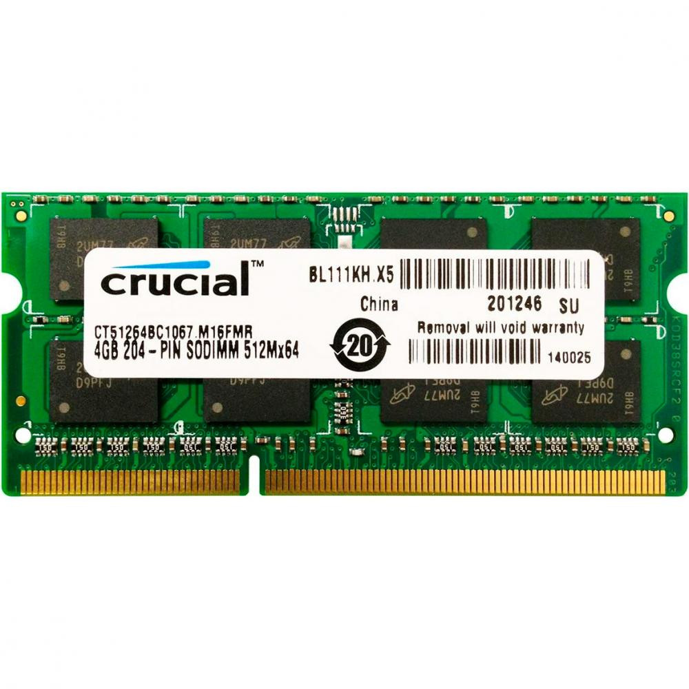 Crucial 4 GB SO-DIMM DDR3 1066 MHz (CT51264BC1067) - зображення 1
