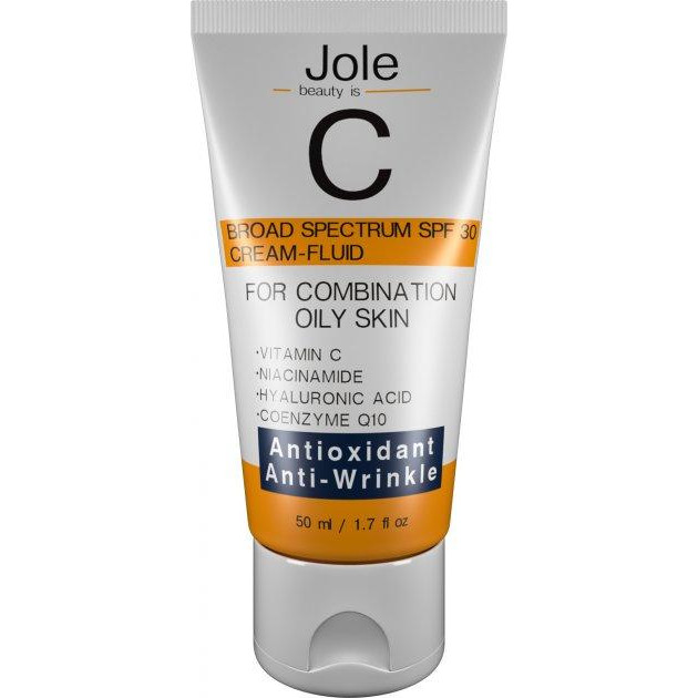 Jole Cosmetics Сонцезахисний крем  Antioxidant Fluid Sunscreen SPF UVB 30 UVA 10 з Вітаміном з, Ніацинамідом та Кое - зображення 1
