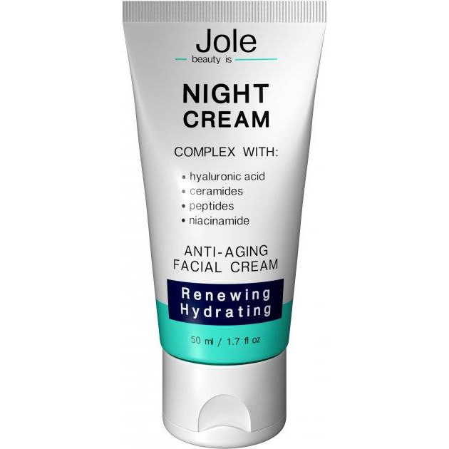 Jole Cosmetics Восстанавливающий ночной крем  Renuwing Night Cream с гиалуроновой кислотой, комплексом пептидов и к - зображення 1